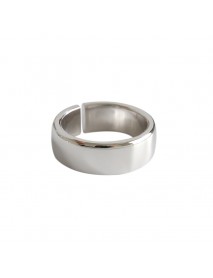 Simple Smooth Wide 925 Sterling Silver Adjustable Ring