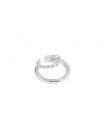 Fashion Double Layer Twisted 925 Sterling Silver Non-Pierced Earring(Single)