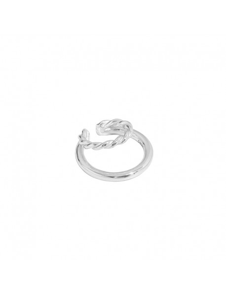 Fashion Double Layer Twisted 925 Sterling Silver Non-Pierced Earring(Single)