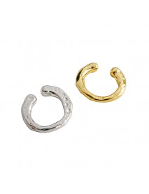 Minimalist Irregular Face 925 Sterling Silver Non-Pierced Earring(Single)