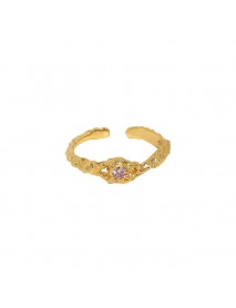 Modern Irregular Round CZ 925 Sterling Silver Adjustable Ring