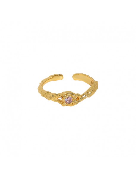 Modern Irregular Round CZ 925 Sterling Silver Adjustable Ring