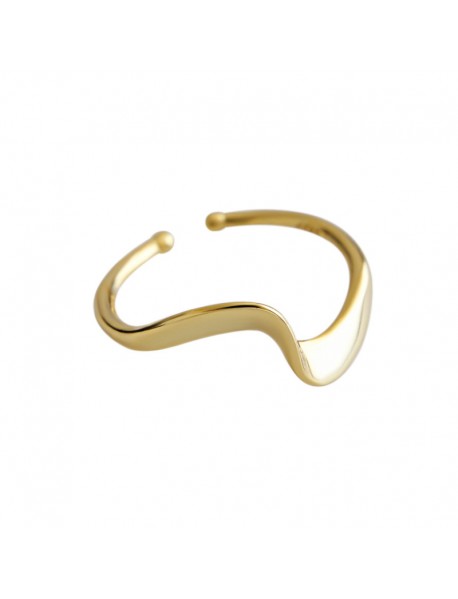 Elegant Wave Simple 925 Sterling Silver Adjustable Ring