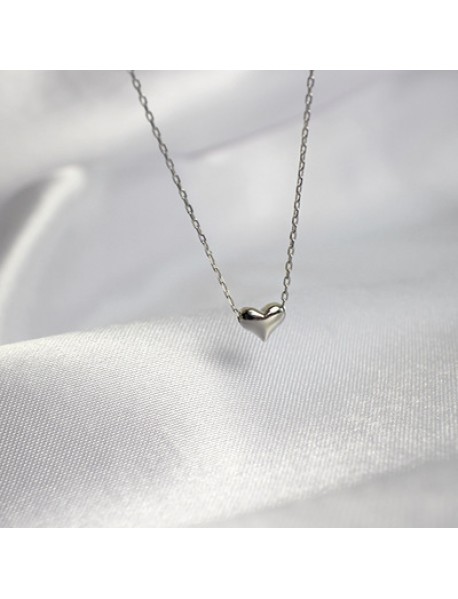 Women Simple Mini Heart 925 Sterling Silver Necklace