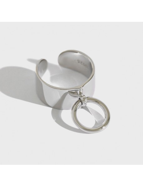 Fashion Can Loop 925 Sterling Silver Adjustable Ring