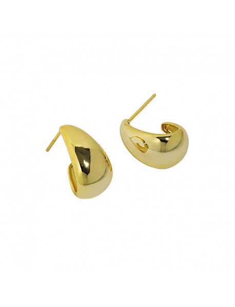 Fashion Geometry Oval C Shape 925 Sterling Silver Hoop Earrings