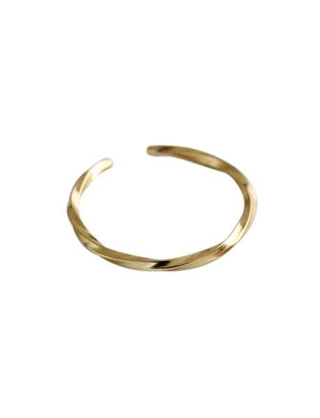 Simple Mobius Twist New 925 Sterling Silver Adjustable Ring