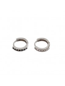 Classic New CZ Mini Circle 925 Sterling Silver Huggie Hoop Earrings