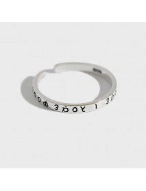Vintage Greek Classical Alphabet 925 Sterling Silver Adjustable Ring