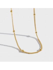 Women Mini Beads 925 Sterling Silver Choker Necklace