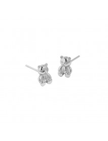 Cute Mini Bear Animal Gift 925 Sterling Silver Stud Earrings