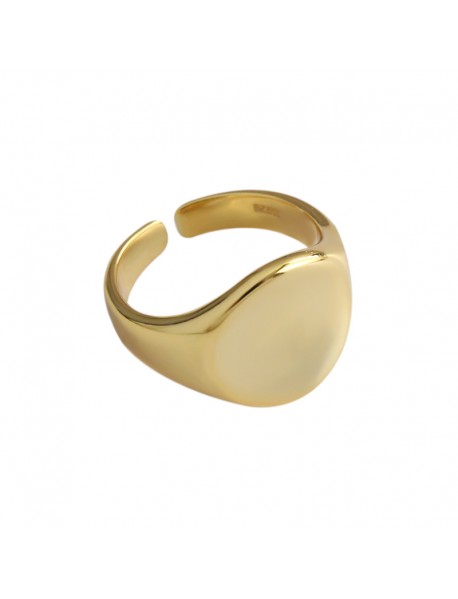Casual Geometry Round 925 Sterling Silver Adjustable Ring
