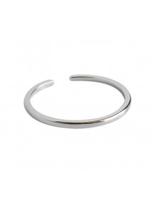 Simple Very Fine Prime Circle 925 Sterling Silver Adjustable Ring