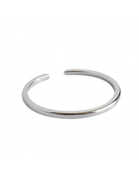 Simple Very Fine Prime Circle 925 Sterling Silver Adjustable Ring