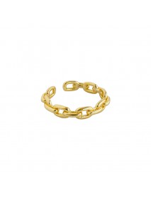 Classic Hollow Chain Fashion 925 Sterling Silver Adjustable Ring