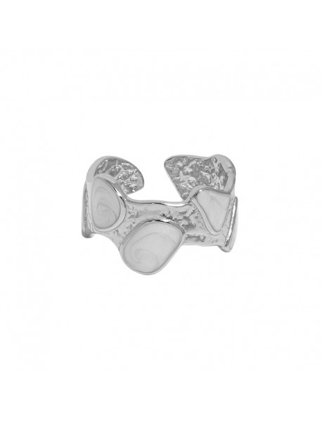 2022 New Hot Irregular Epoxy Stones 925 Sterling Silver Adjustable Ring