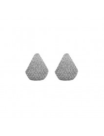 Office Micro Setting CZ Waterdrop 925 Sterling Silver Stud Earrings