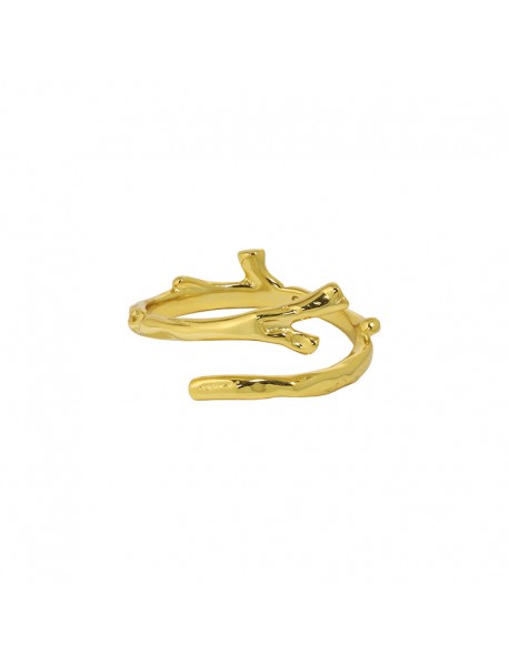 Fashion Irregular Tree Branch 925 Sterling Silver Adjustable Ring