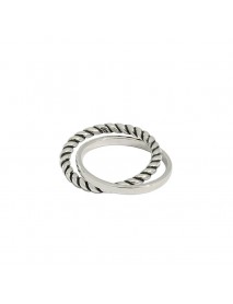 Vintage Double Twisted Layer 925 Sterling Silver Ring