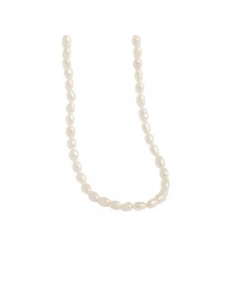 Women Natural Pearl Water drop 925 Sterling Silver Necklace