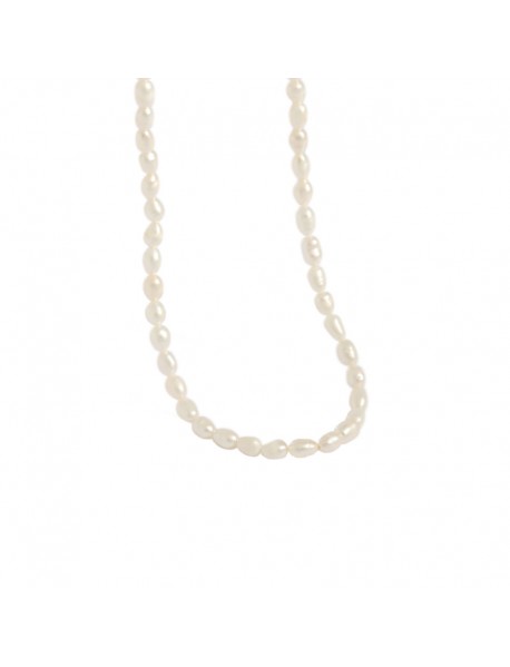Women Natural Pearl Water drop 925 Sterling Silver Necklace