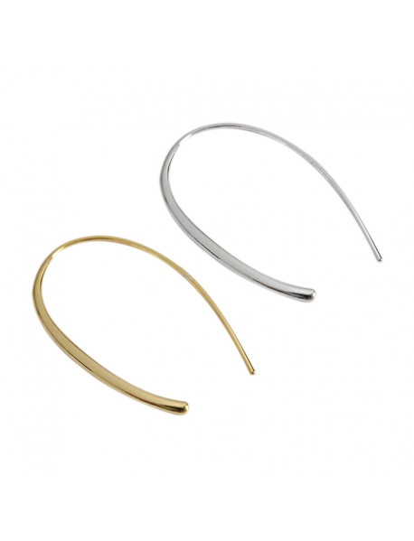 Simple Letter U Shape 925 Sterling Silver Dangling Earrings