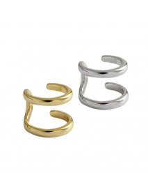 Fashion Double Layers Lines 925 Sterling Silver Non-Pierced Earring(Single)