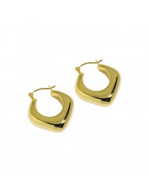 Holiday Geometry Hollow Rhombus  925 Sterling Silver Hoop Earrings