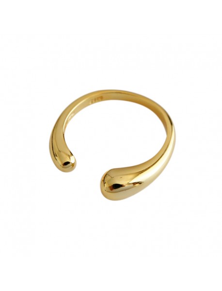 Simple Water Drop 925 Sterling Silver Adjustable Stacker Ring