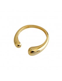 Simple Water Drop 925 Sterling Silver Adjustable Stacker Ring