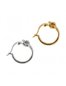 Honey Moon Gift Love Heart Knot Circle 925 Sterling Silver Hoop Earrings