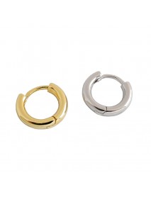 Casual Mini Geometry Circle 925 Sterling Silver Huggie Hoop Earrings