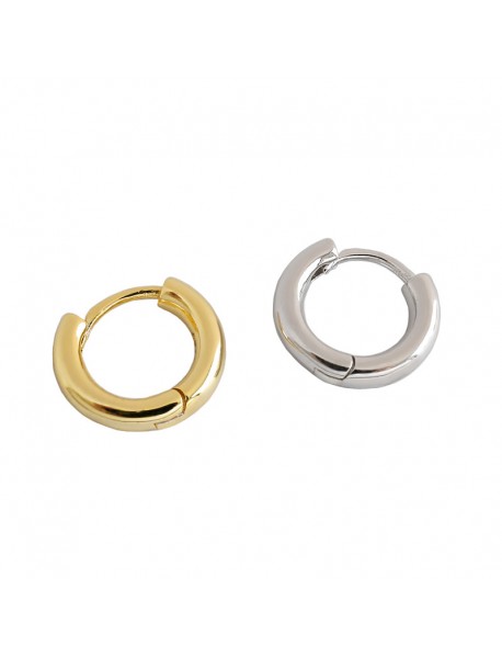 Casual Mini Geometry Circle 925 Sterling Silver Huggie Hoop Earrings