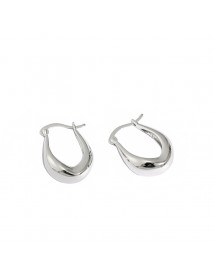 Office Irregular U Shape Hot 925 Sterling Silver Hoop Earrings