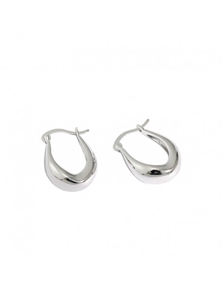 Office Irregular U Shape Hot 925 Sterling Silver Hoop Earrings