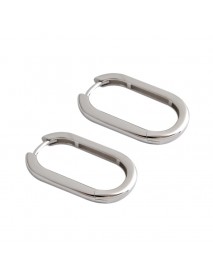 Fashion New Geometry U Shape 925 Sterling Silver Hoop Earrings