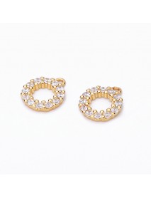 Fashion Round CZ DIY Earring Pendant 925 Sterling Silver Charm