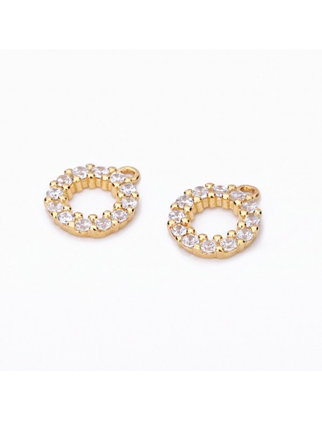 Fashion Round CZ DIY Earring Pendant 925 Sterling Silver Charm