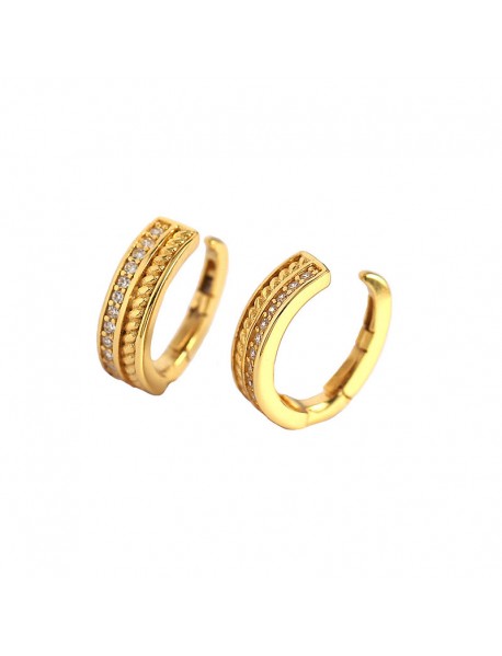 Hot CZ Round 925 Sterling Silver Non-Pierced Earrings