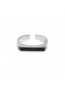 Geometry Rectangle Fashion  925 Sterling Silver Adjustable Ring