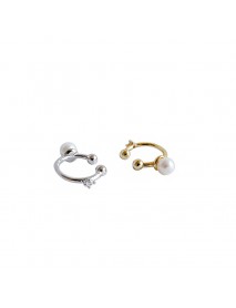 Fashion Shell Pearl 925 Sterling Silver Non-Pierced Earrings
