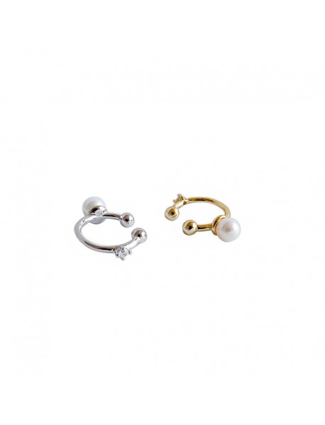 Fashion Shell Pearl 925 Sterling Silver Non-Pierced Earrings