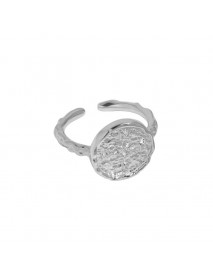 Gift Round Direction Compass 925 Sterling Silver Adjustable Ring