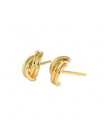 Simple C Shape Cross 925 Sterling Silver Hoop Earrings