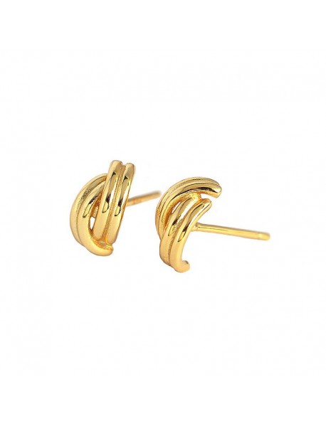 Simple C Shape Cross 925 Sterling Silver Hoop Earrings