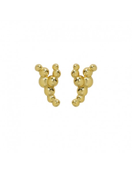 Fashion Irregular Bubbles Y Shape 925 Sterling Silver Stud Earrings