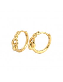 Simple Lines Twisted 925 Sterling Silver Huggie Hoop Earrings