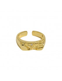 Irregular CZ River 925 Sterling Silver Adjustable Ring