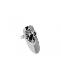 Fashion CZ Geometry 925 Sterling Silver Adjustable Nail Ring