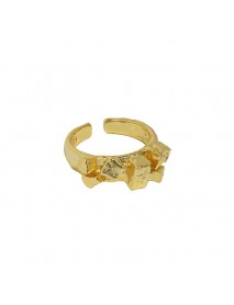 Irregular Geometry Cubic 925 Sterling Silver Adjustable Ring